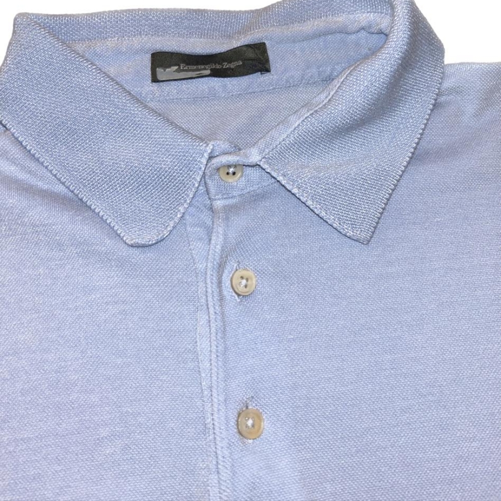 Ermenegildo Zegna Large Blue Resort Wear Polo